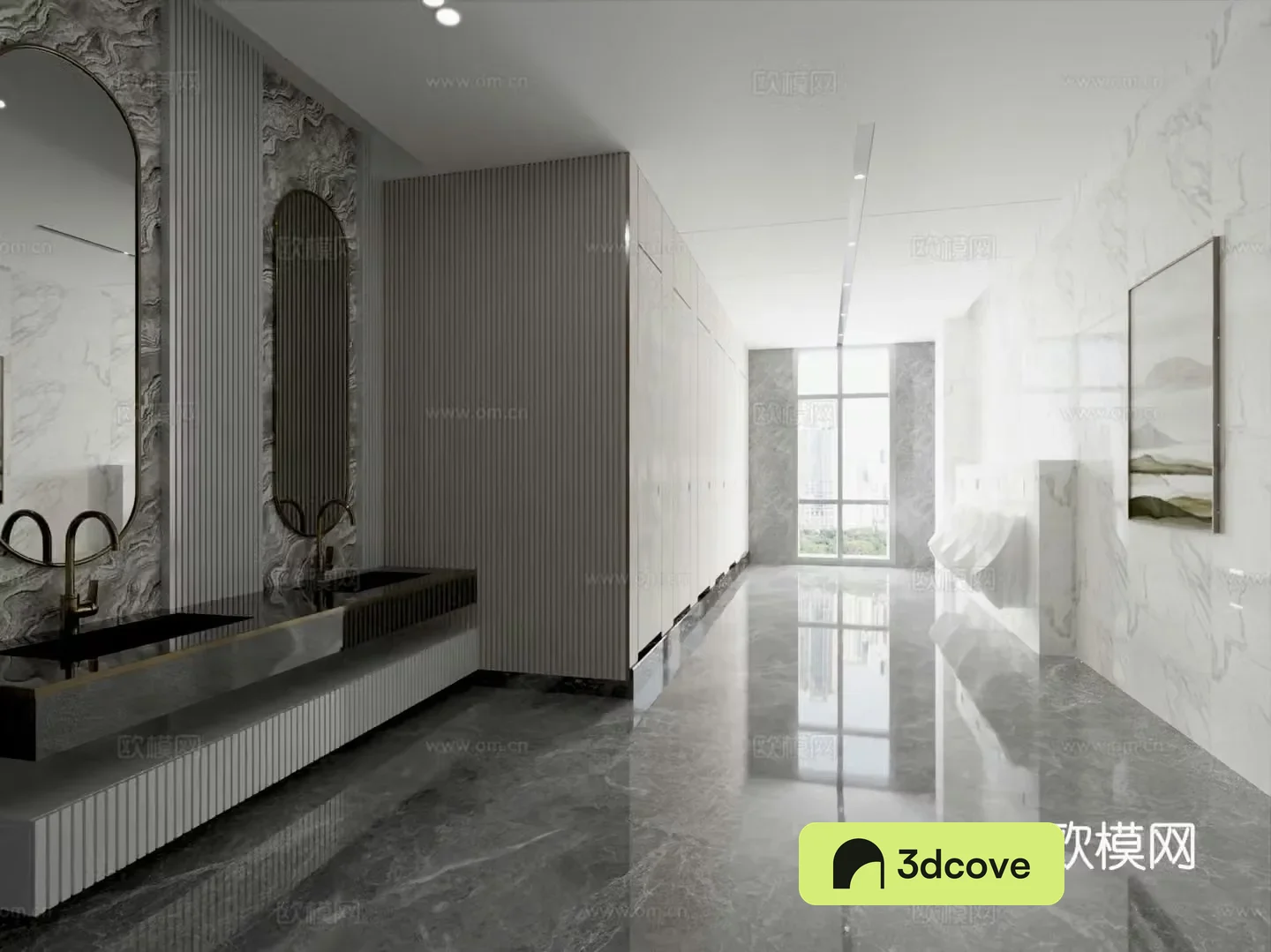 Modern public bathroom Public washbasin toilet