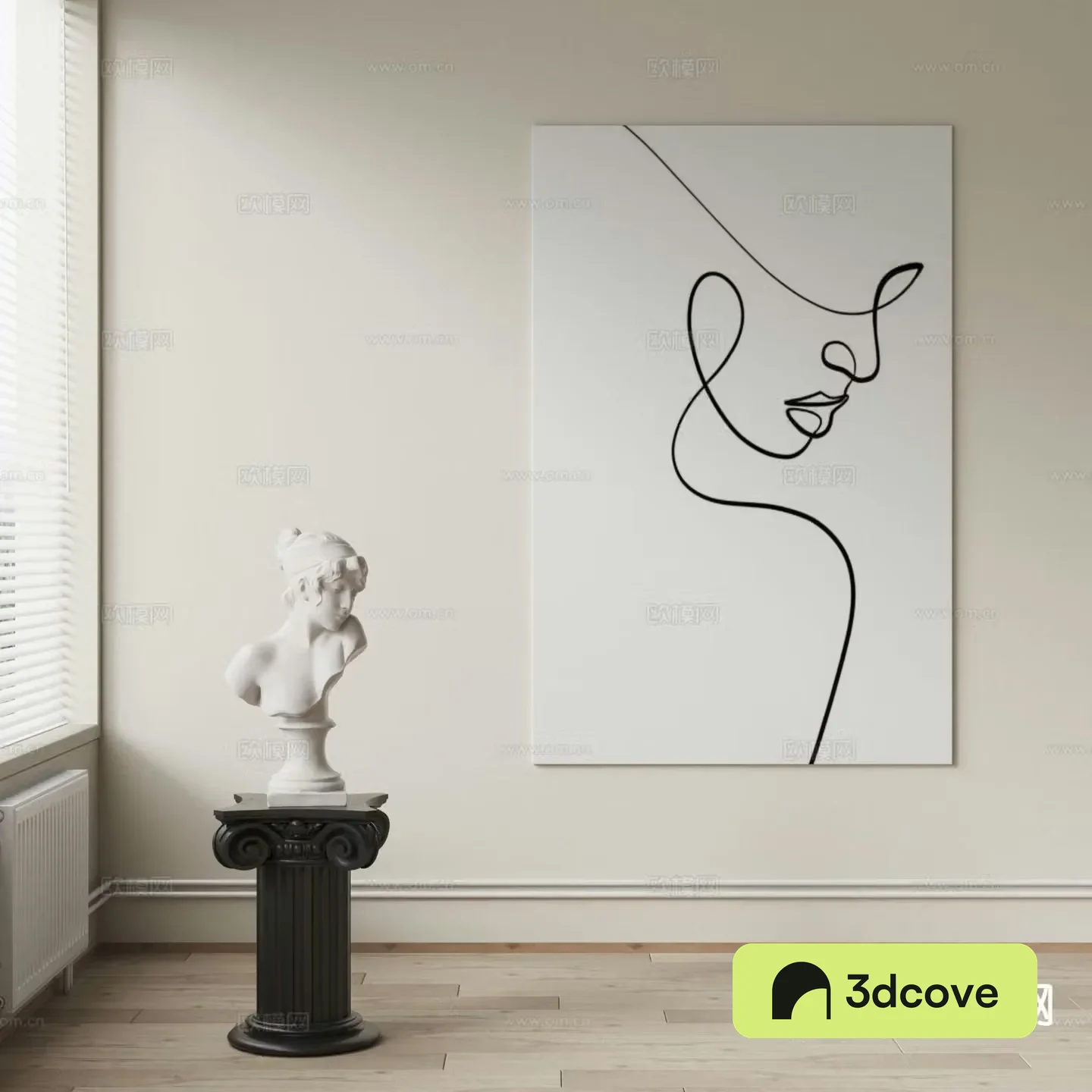 Cream style art painting line drawing decorative painting