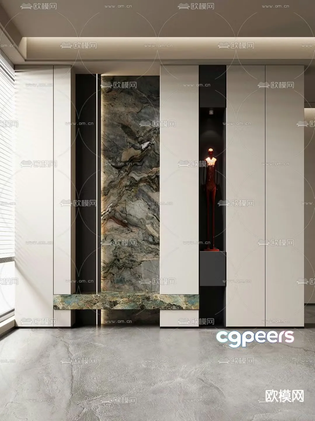 Modern entryway cabinet shoe cabinet 3d model
