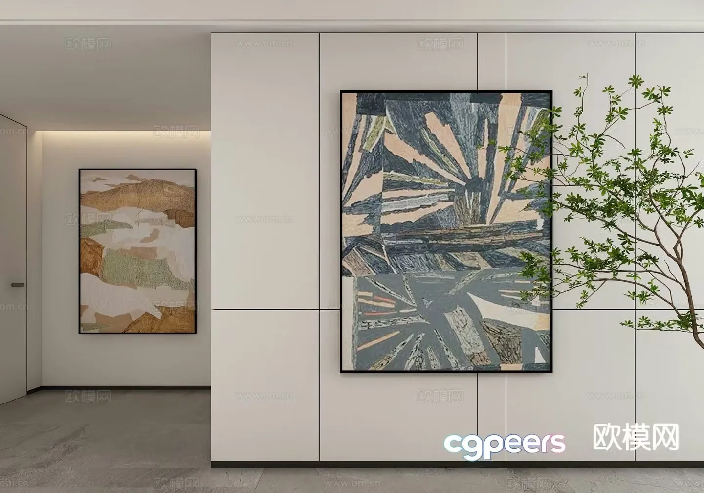 Modern art painting decorative painting 3d model