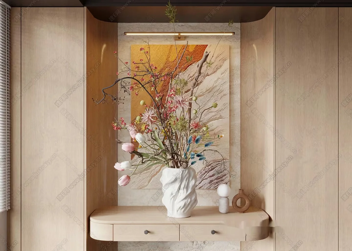 Modern Decorative Shelf 3D Model – 14232 – CORONA Render