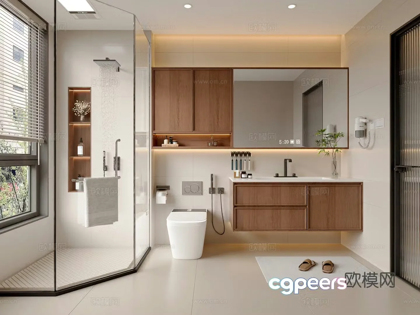 Middle style bathroom 3d model