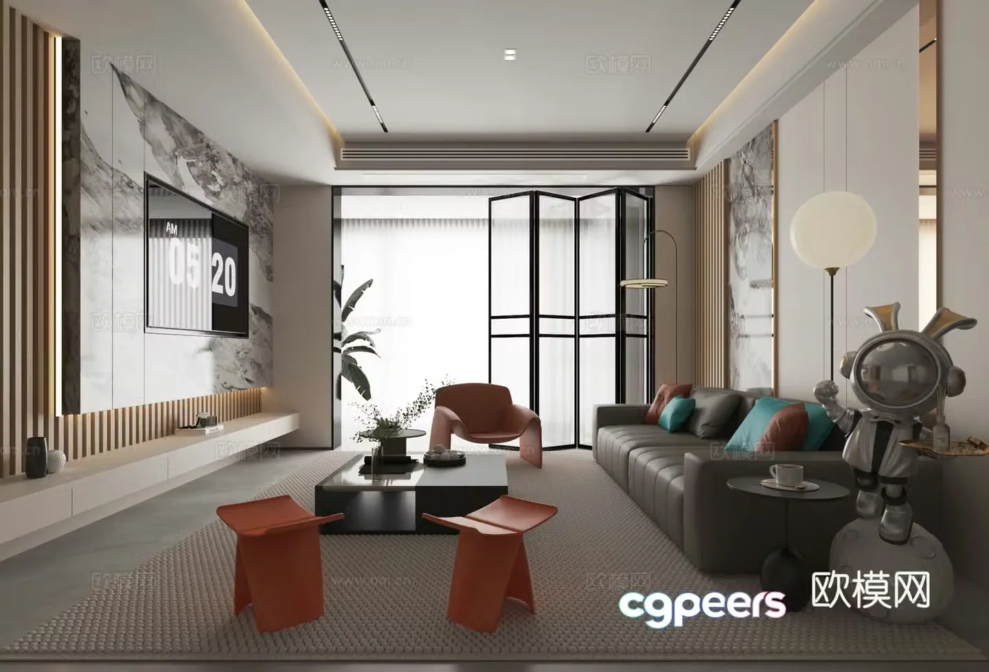 Modern living room 3d model