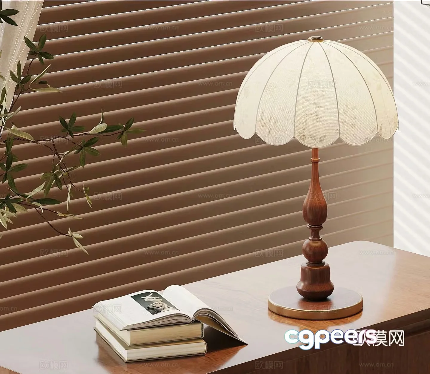 34 French medieval style table lamp 3d model