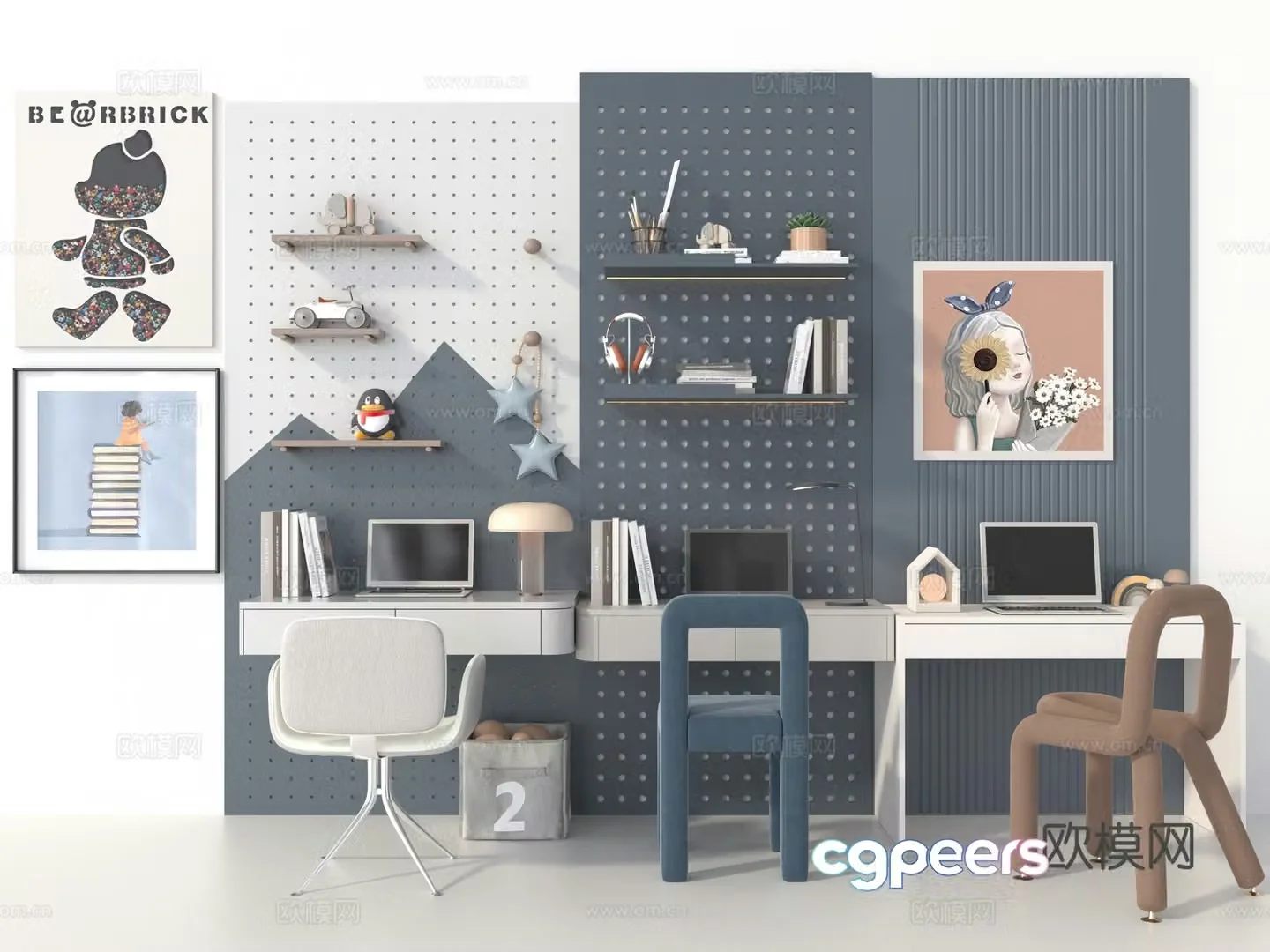 Children’s table and chair 3d model