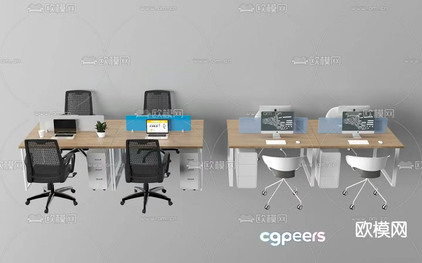 Office desk and chair 3d model