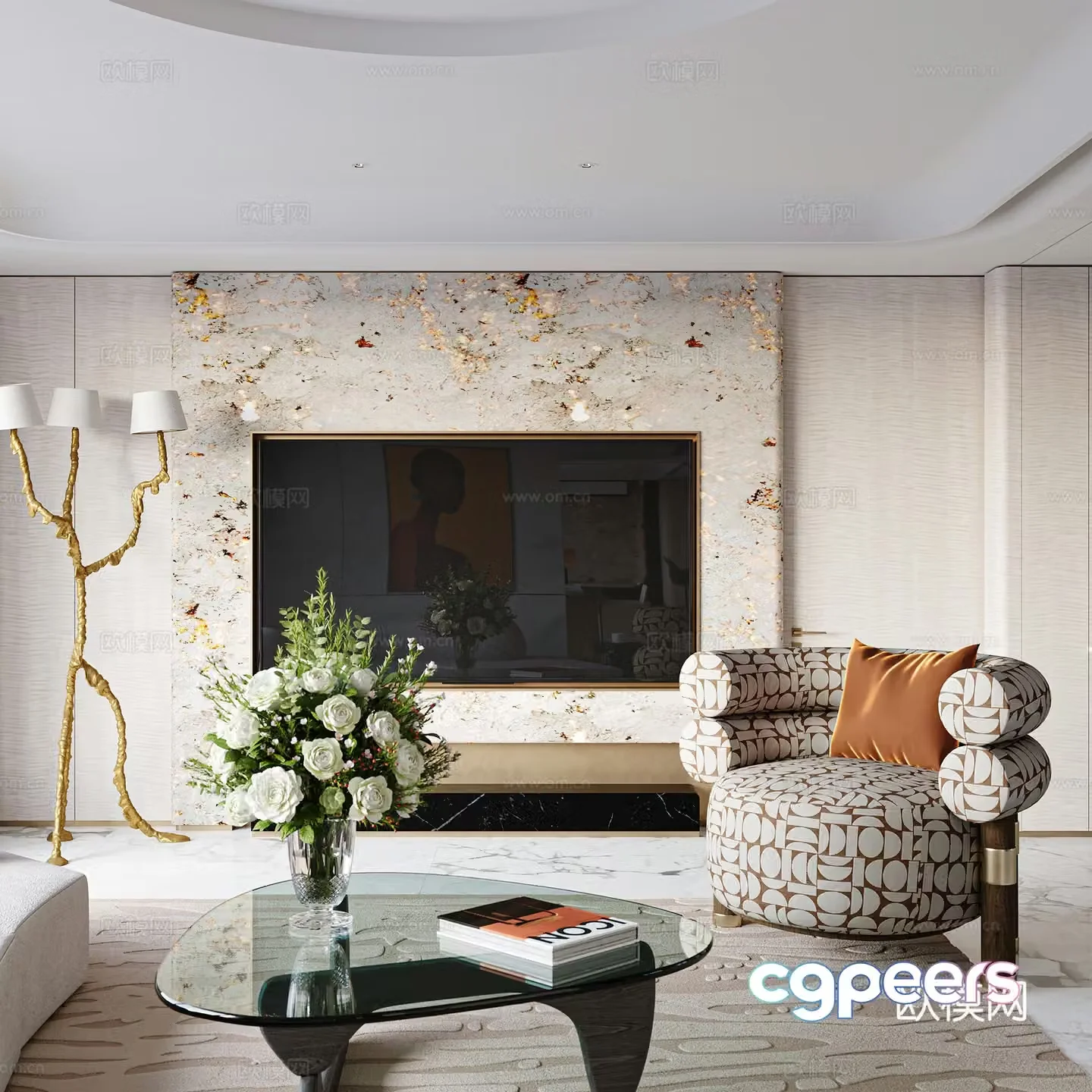 Modern living room 3d model
