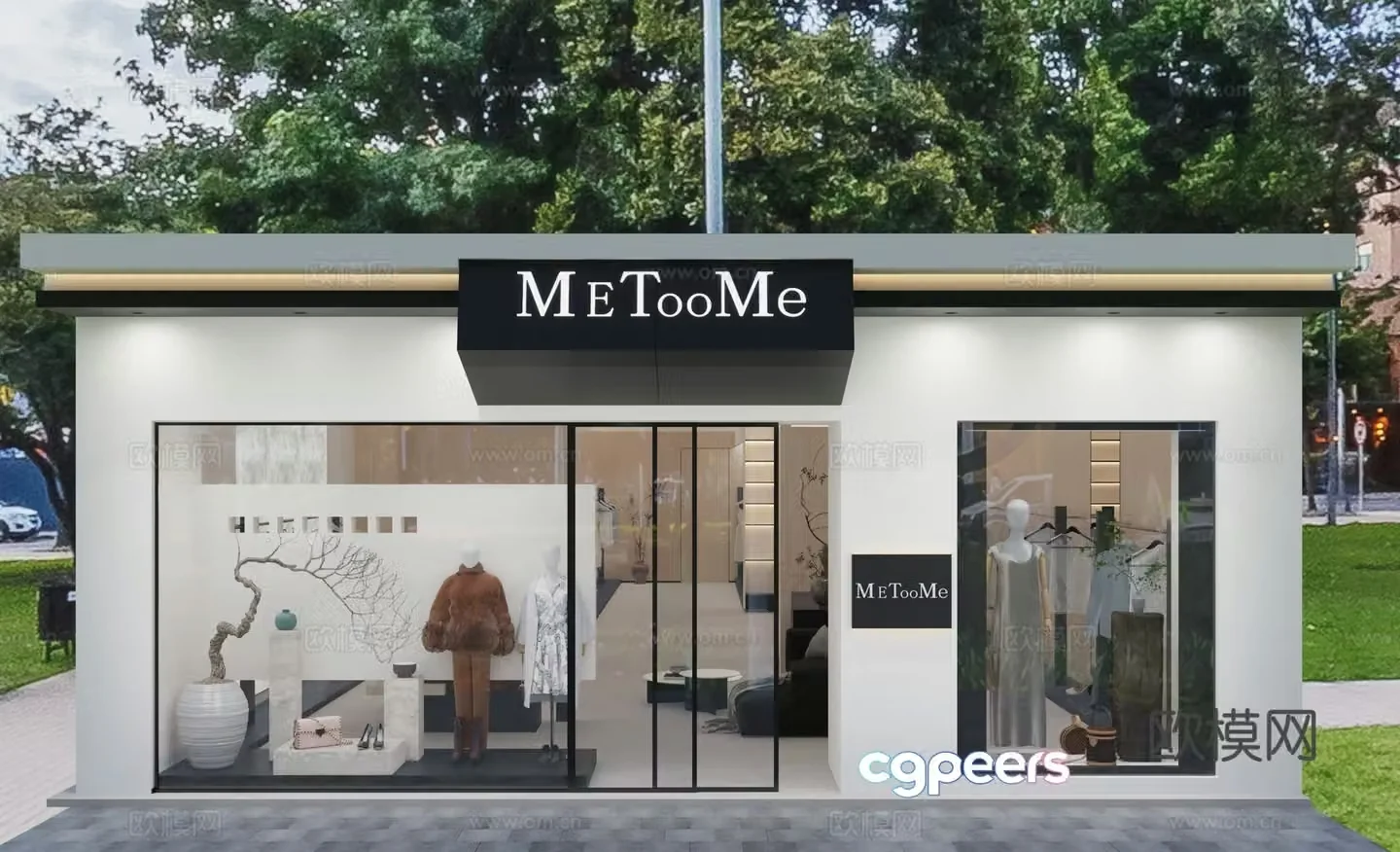 Clothing store front store front 3D model