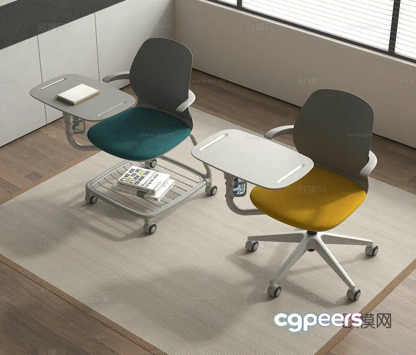 Office chair Training chair Table chair 3d model