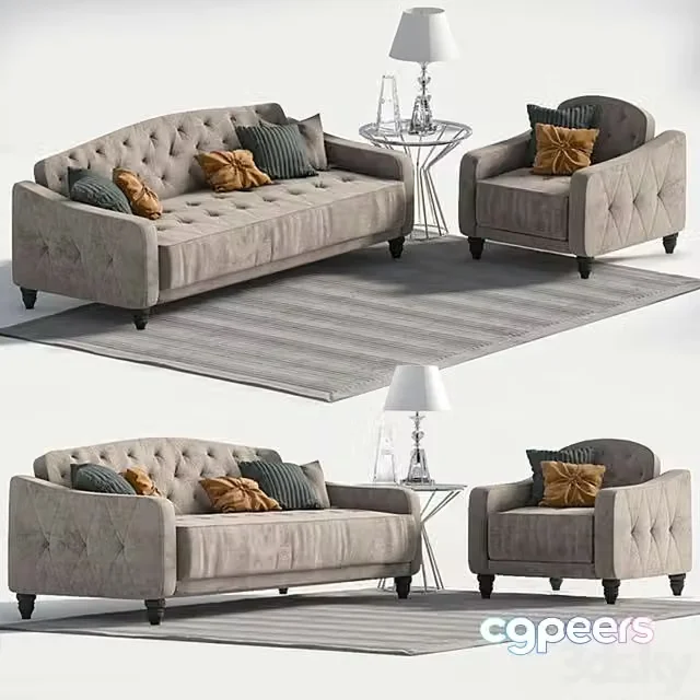 3ds Max Free – Novogratz Vintage Tufted Sofa Sleeper II