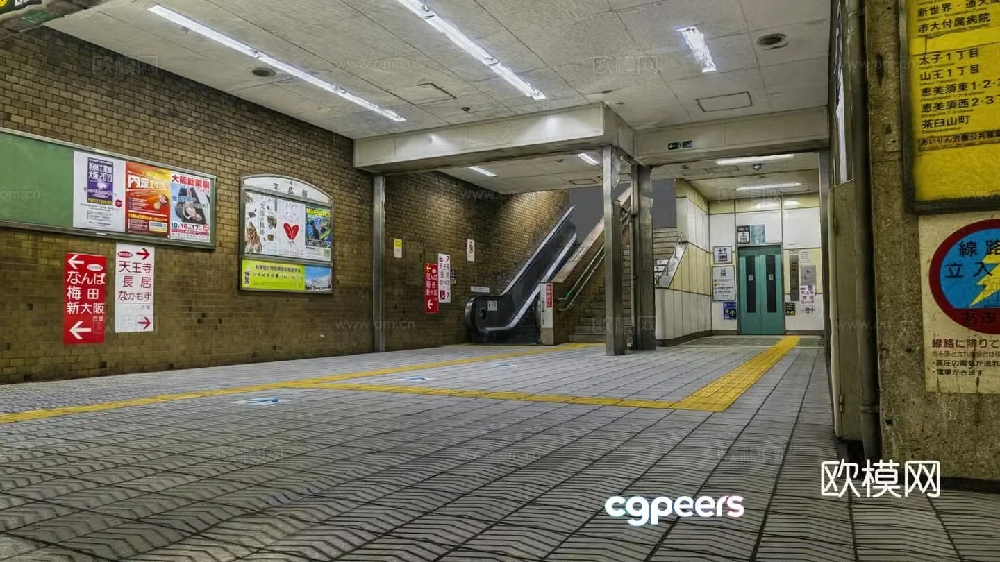 Industrial style subway station 3d model