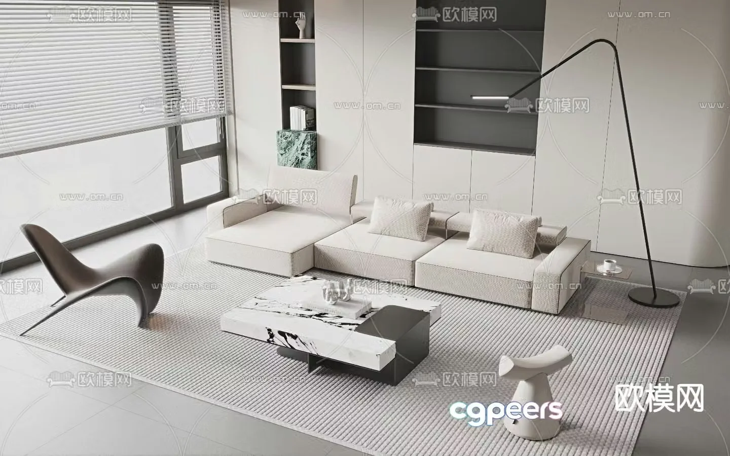 Italian sectional sofa 3d model