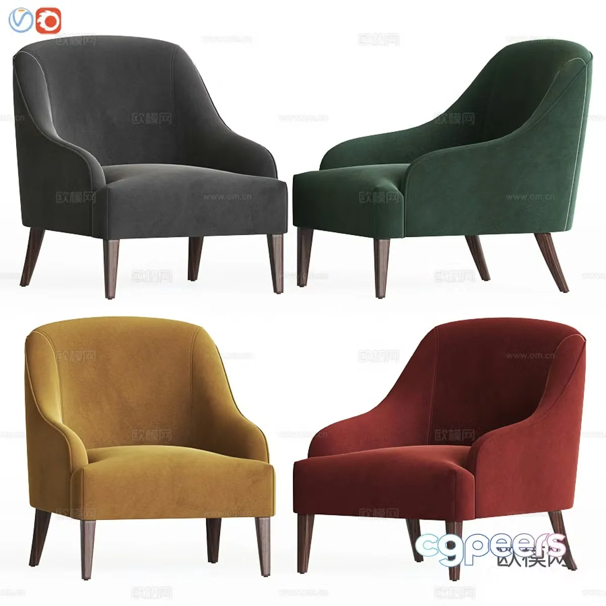 Fabric single sofa sofa chair Fabric single chair Fabric casual chair Fabric backrest chair Fabric 3D model