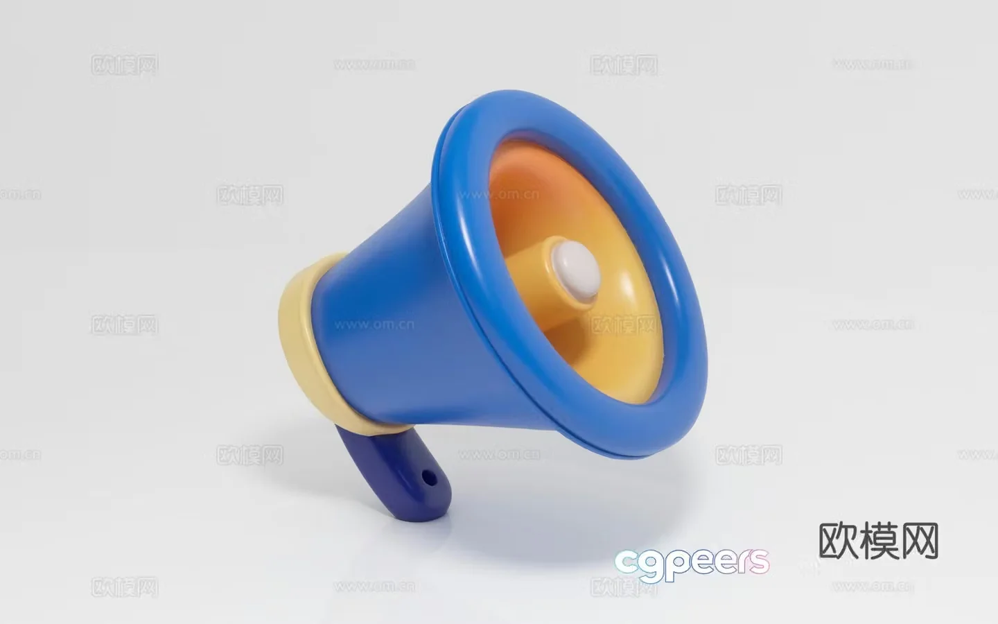 Cartoon speaker megaphone promotional call loud call Meichen props sign in and check in 3D model