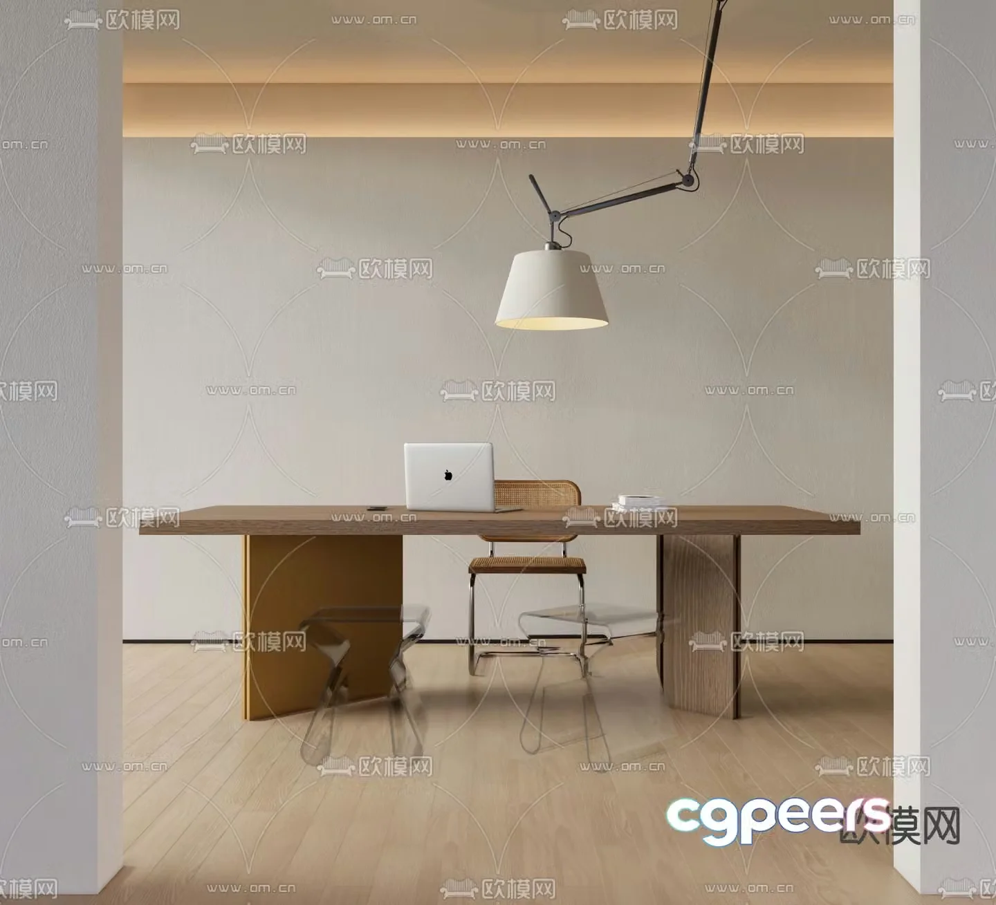Modern desk writing desk computer desk 3d model
