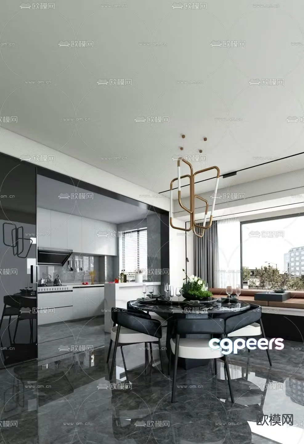 ENJOYDESIGN postmodern restaurant 3d model