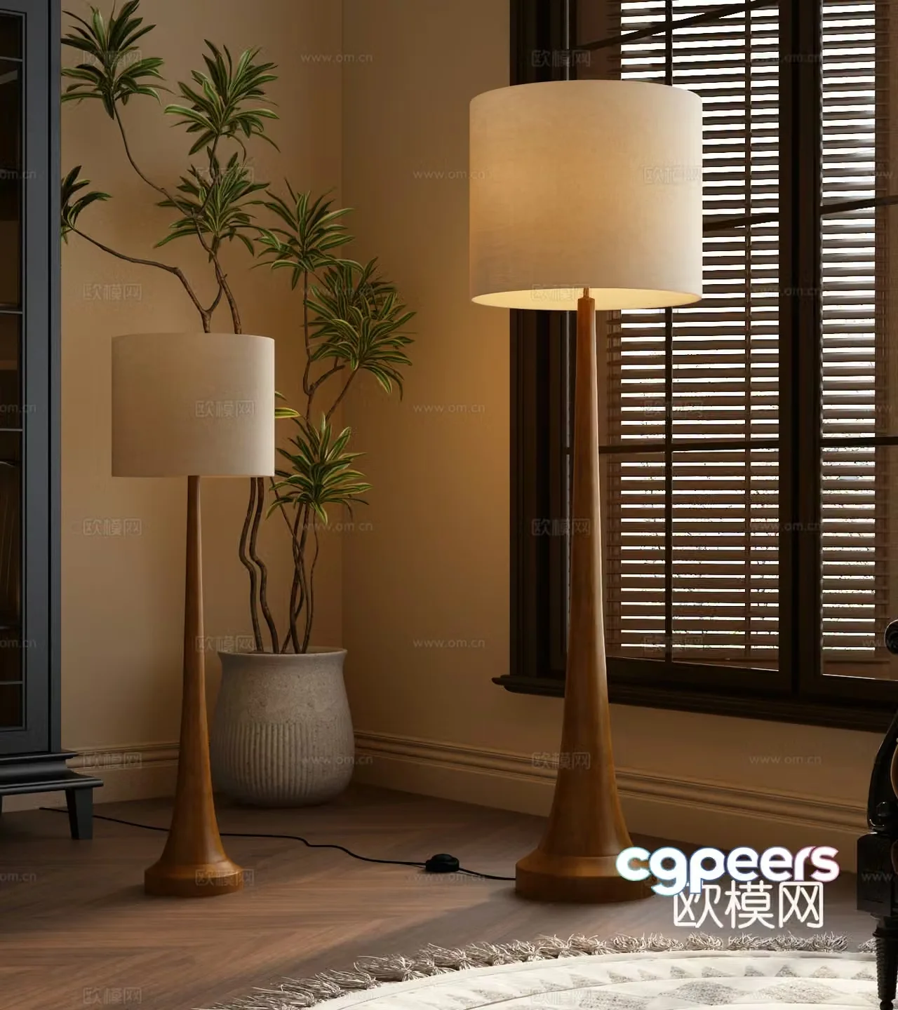 Modern medieval floor lamp 3d model