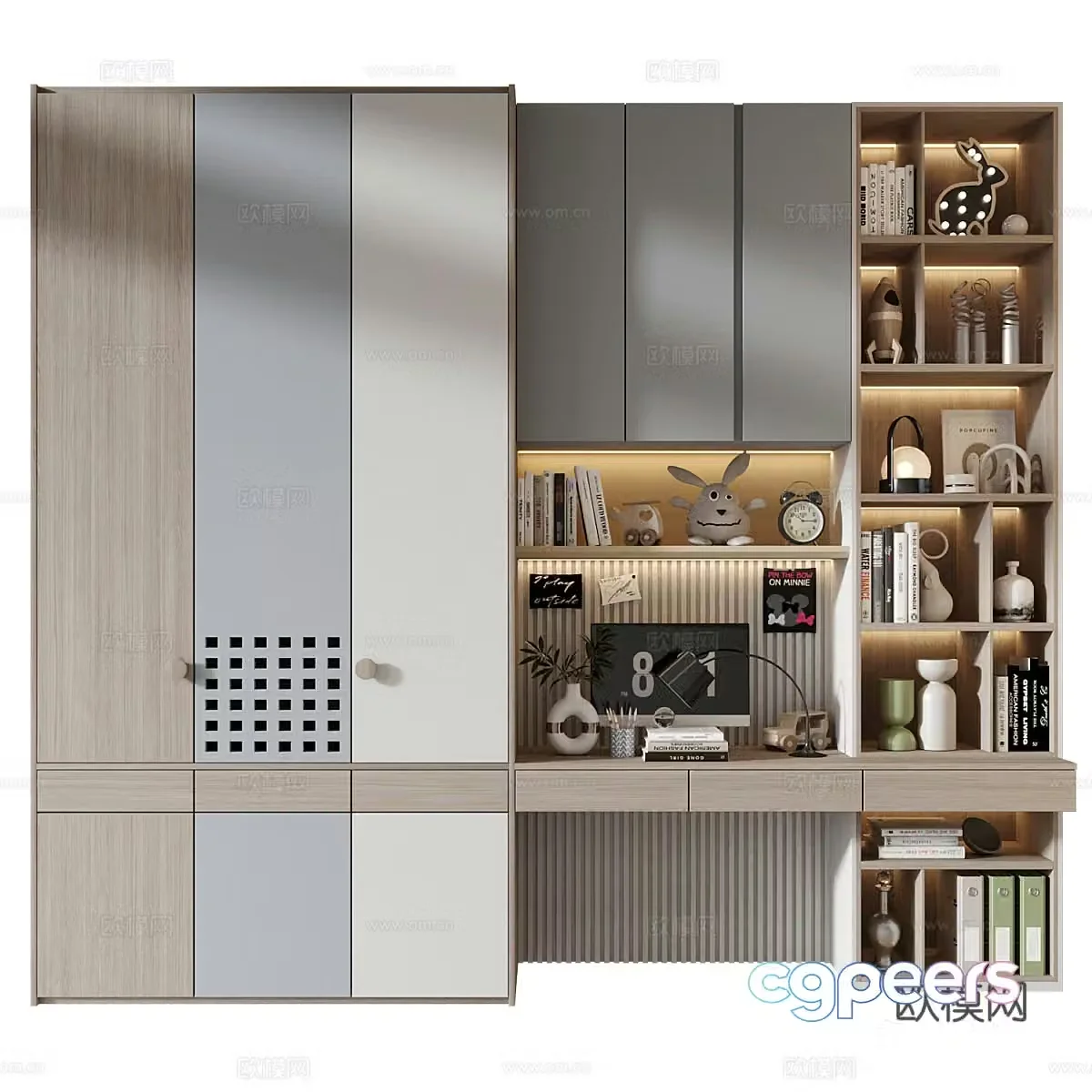 Modern children’s wardrobe 3d model