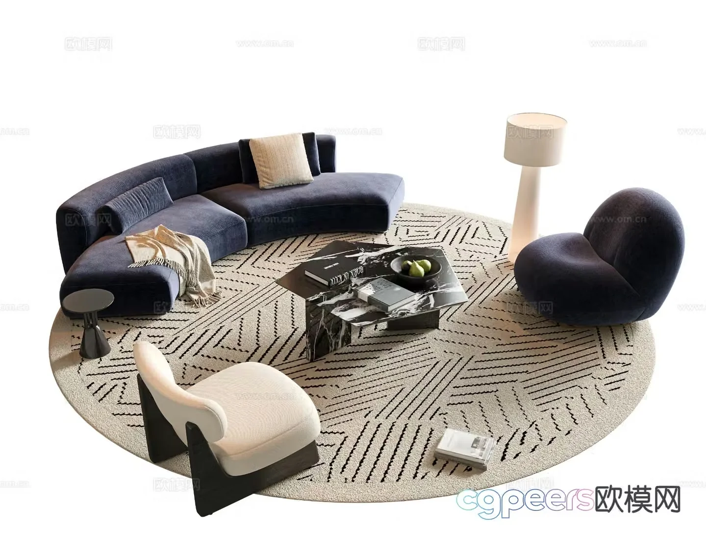 Modern sectional sofa 3d model