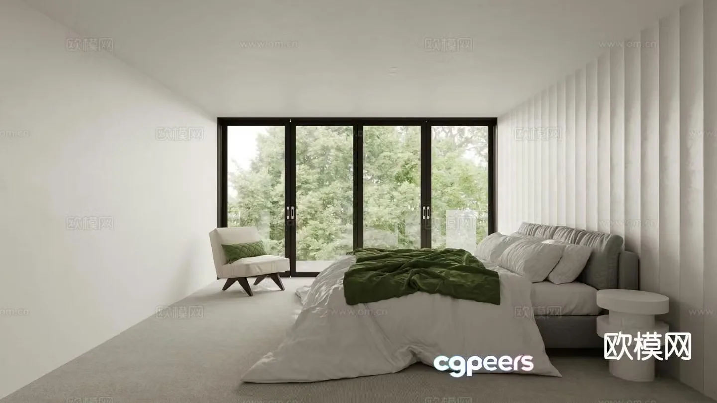 Modern bedroom master bedroom 3d model