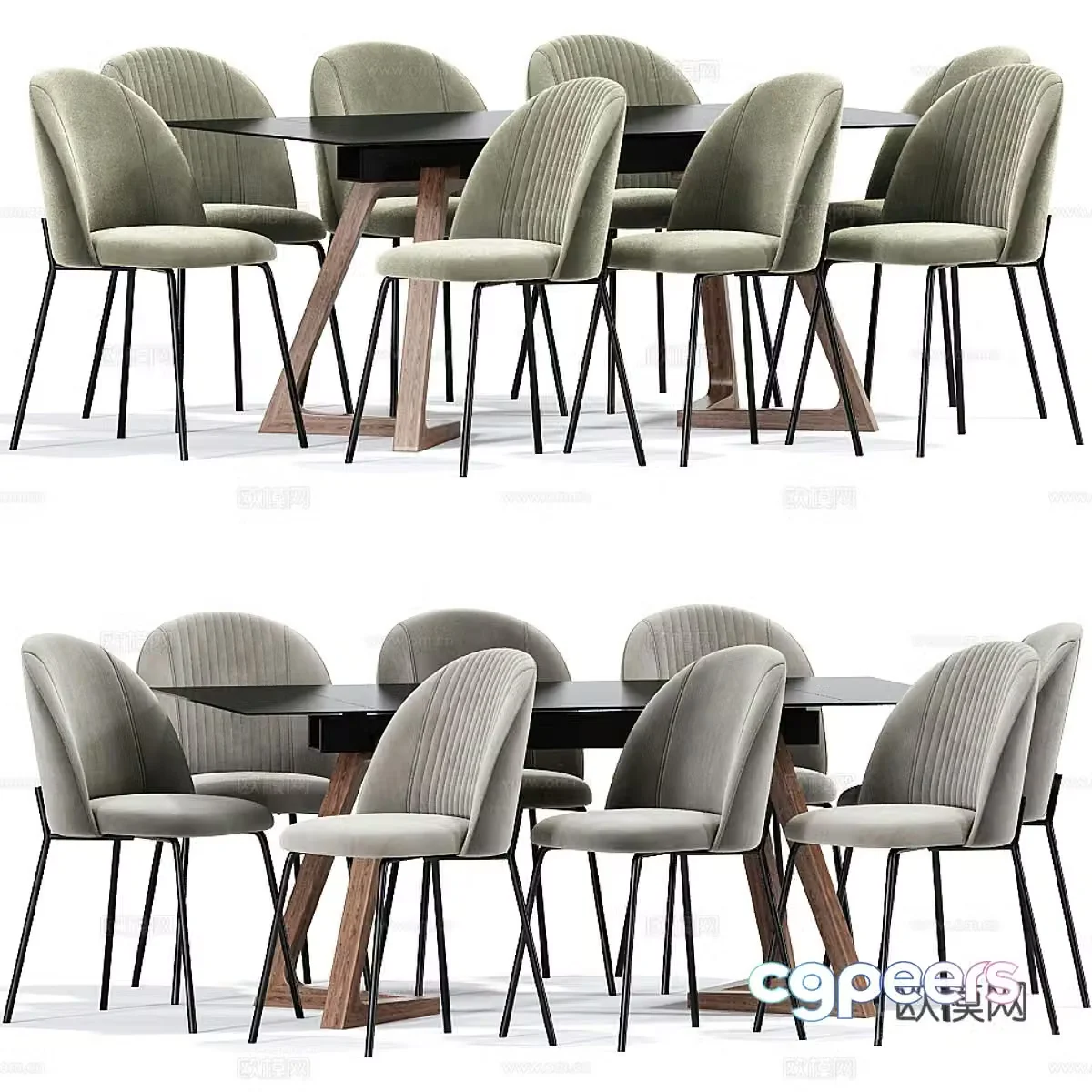 Dining table and dining chair 3d model