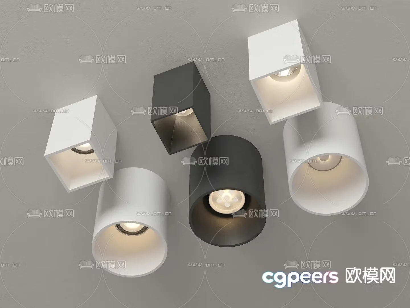 Surface mounted downlight spotlight 3d model