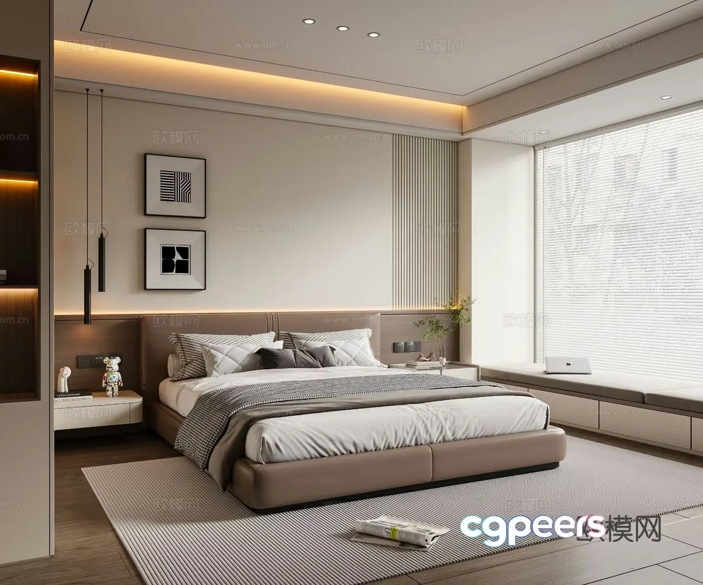 Modern bedroom master bedroom 3d model