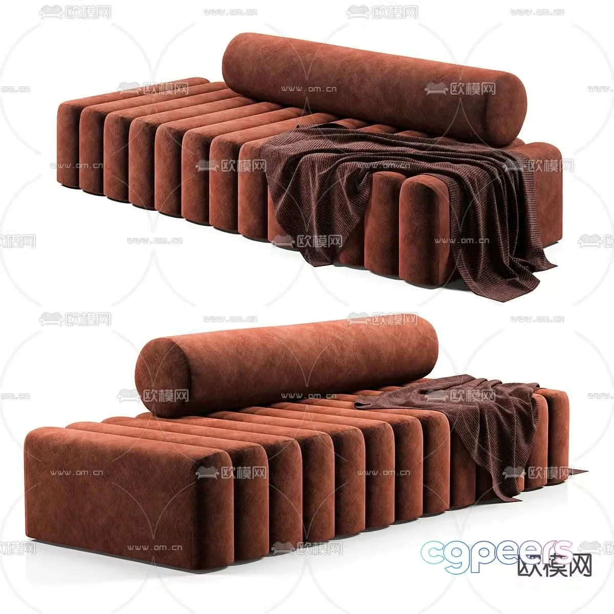 Murrmurr footrest bed end stool 3d model