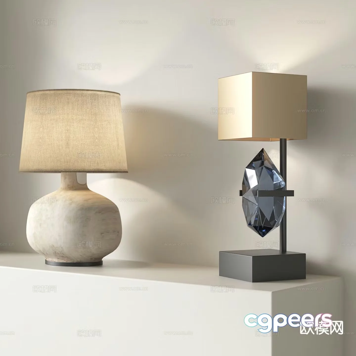 Medieval style desk lamp retro desk lamp 3d model