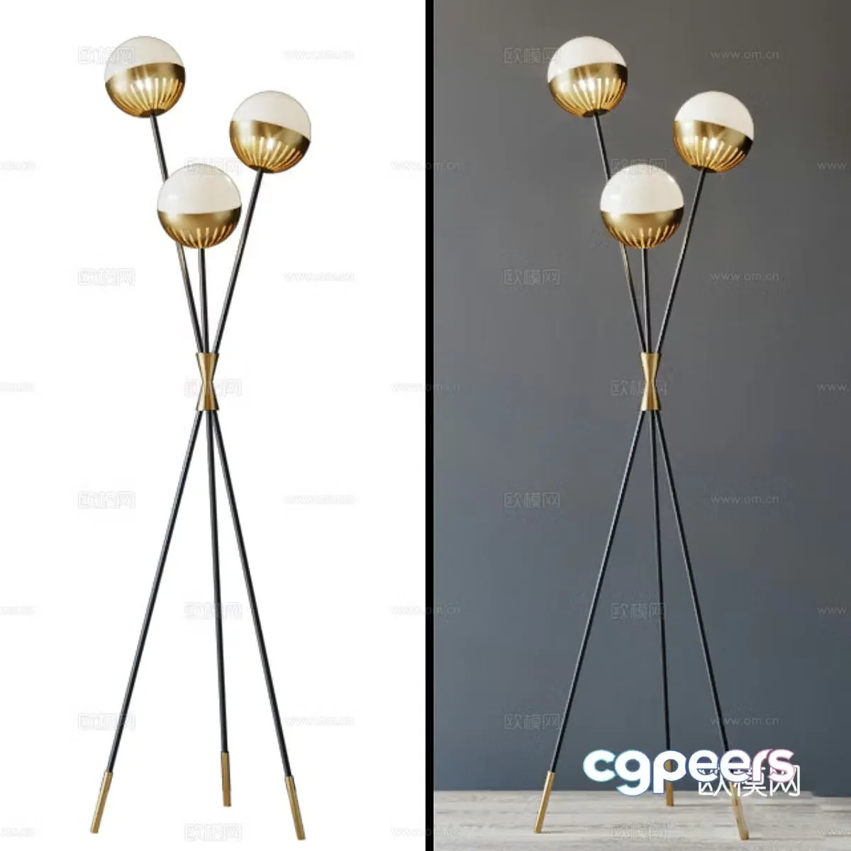 Modern light luxury floor lamp 3d model