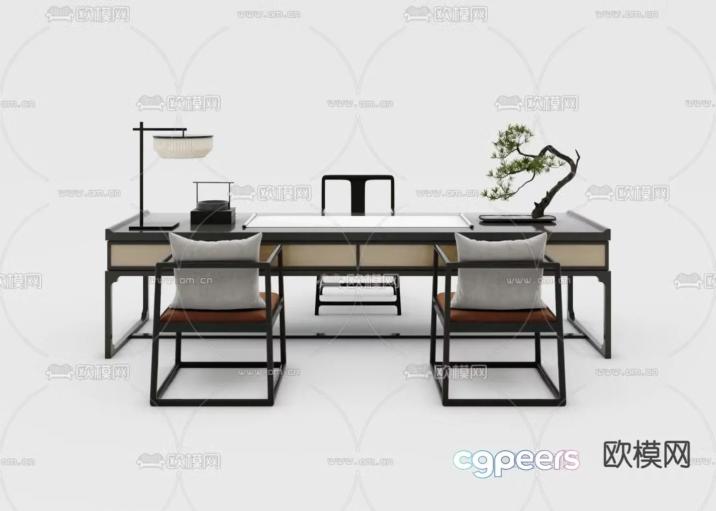 New Chinese style desk tea table 3d model