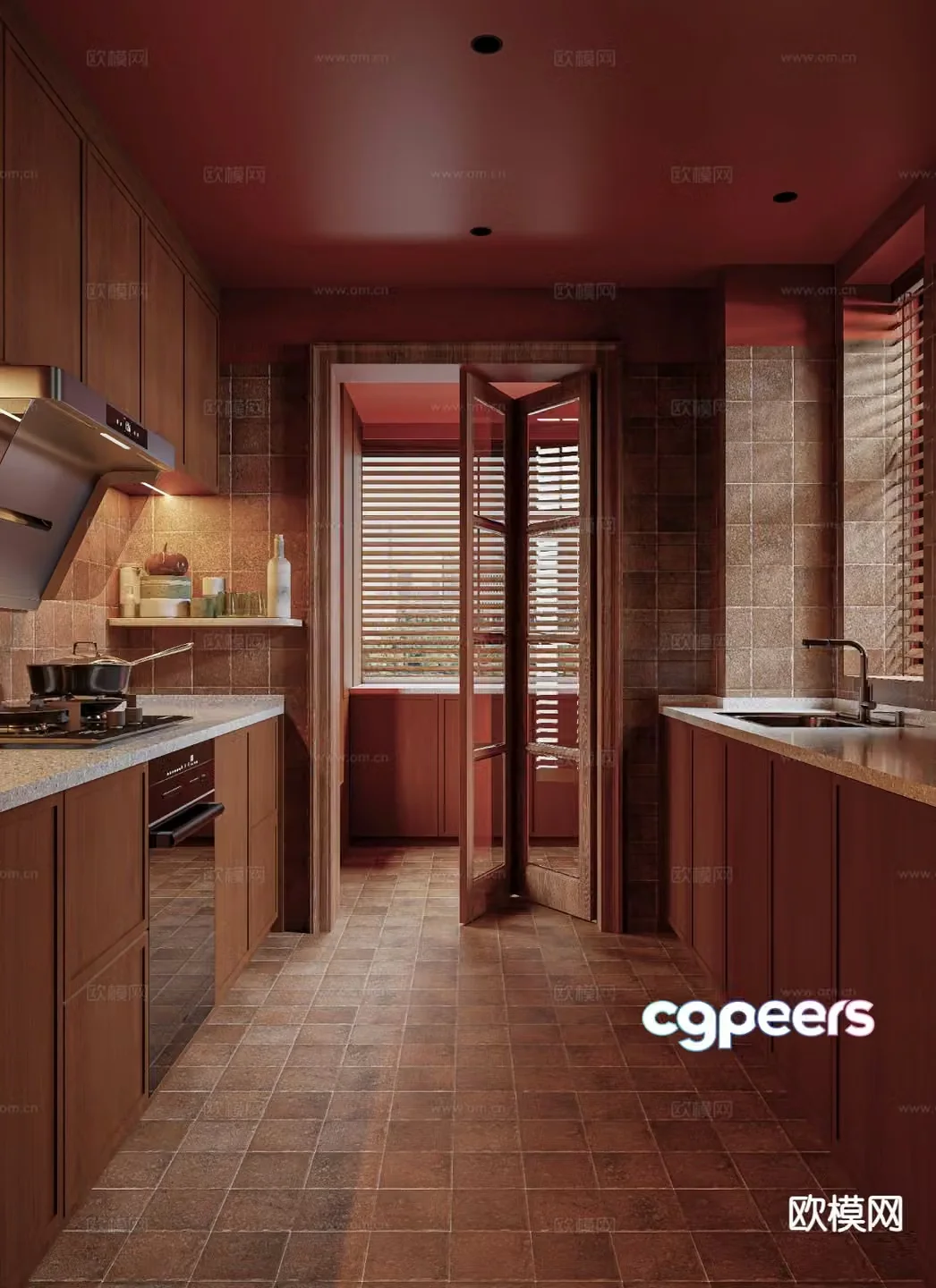 wabi-sabi kitchen cabinet 3d model