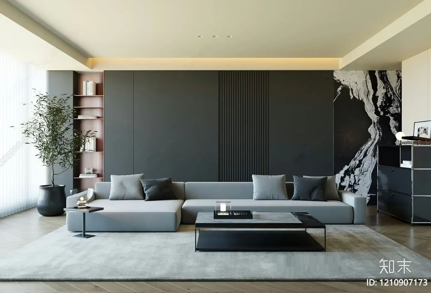 Modern Living Room 3D Model – 22098 – VRAY Render