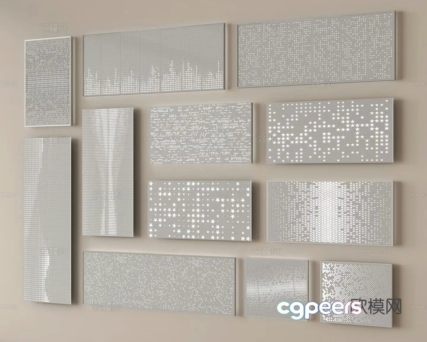Perforated plate Aluminum veneer Punching plate 3D model