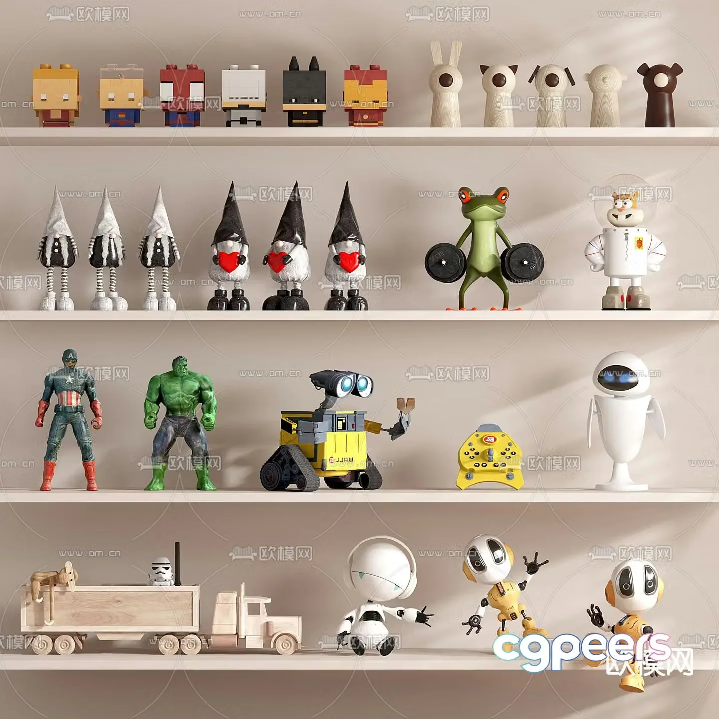 Children’s ornaments toys cars figures 3D models