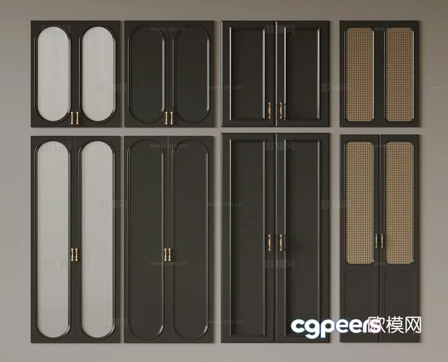 29 French cabinet door door 3D model