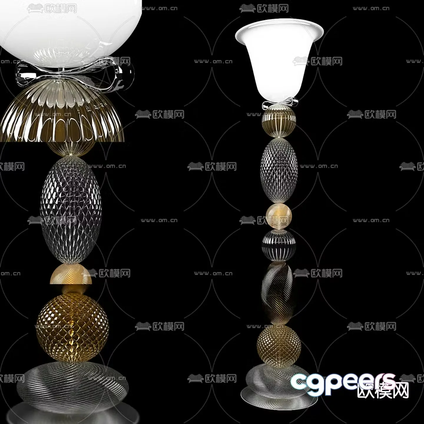 Glass floor lamp 3d model
