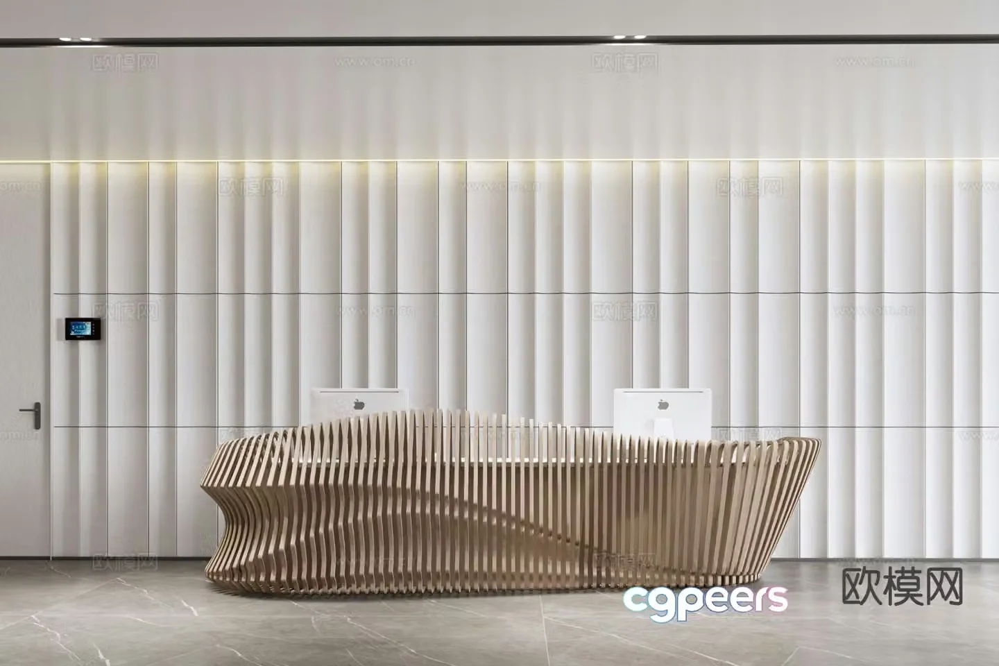 Modern front desk B&B front desk hotel front desk 3D model