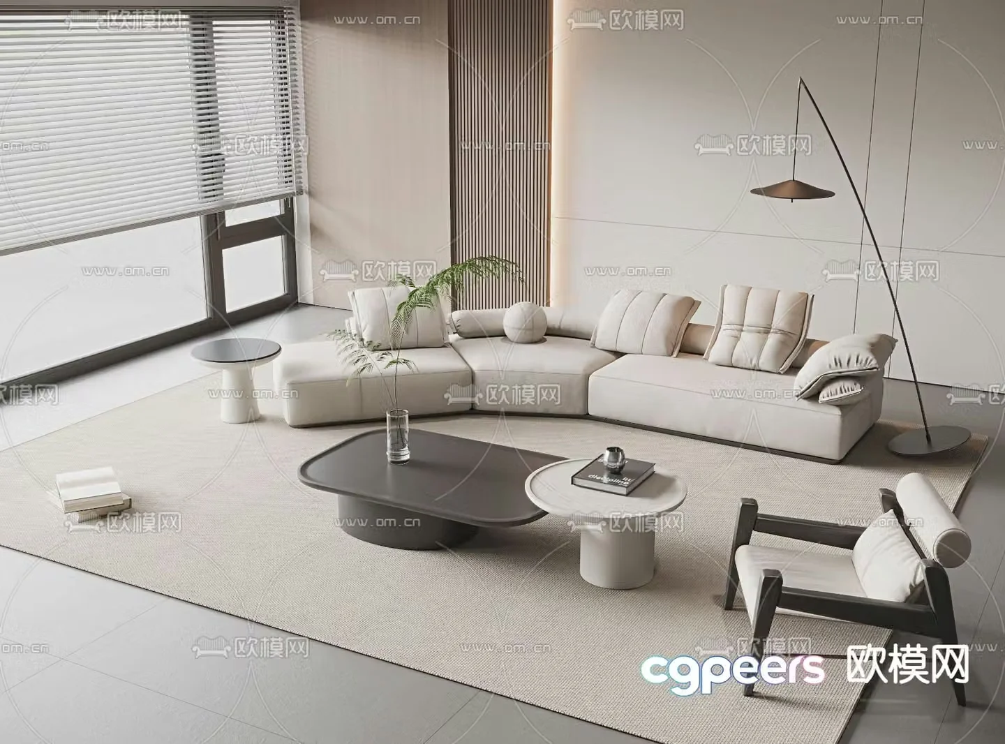 Modern sectional sofa 3d model