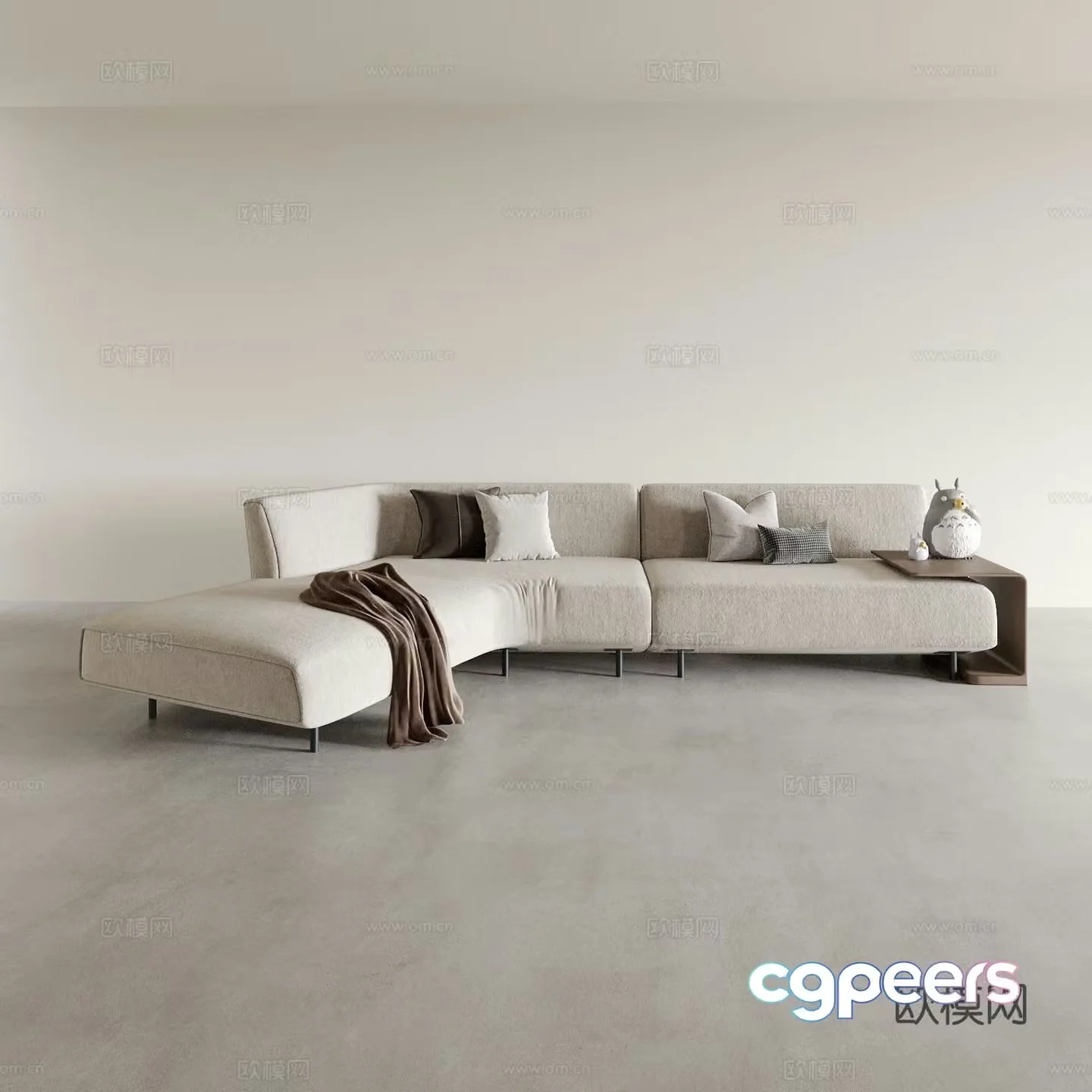 Special shaped sofa curved sofa 3d model