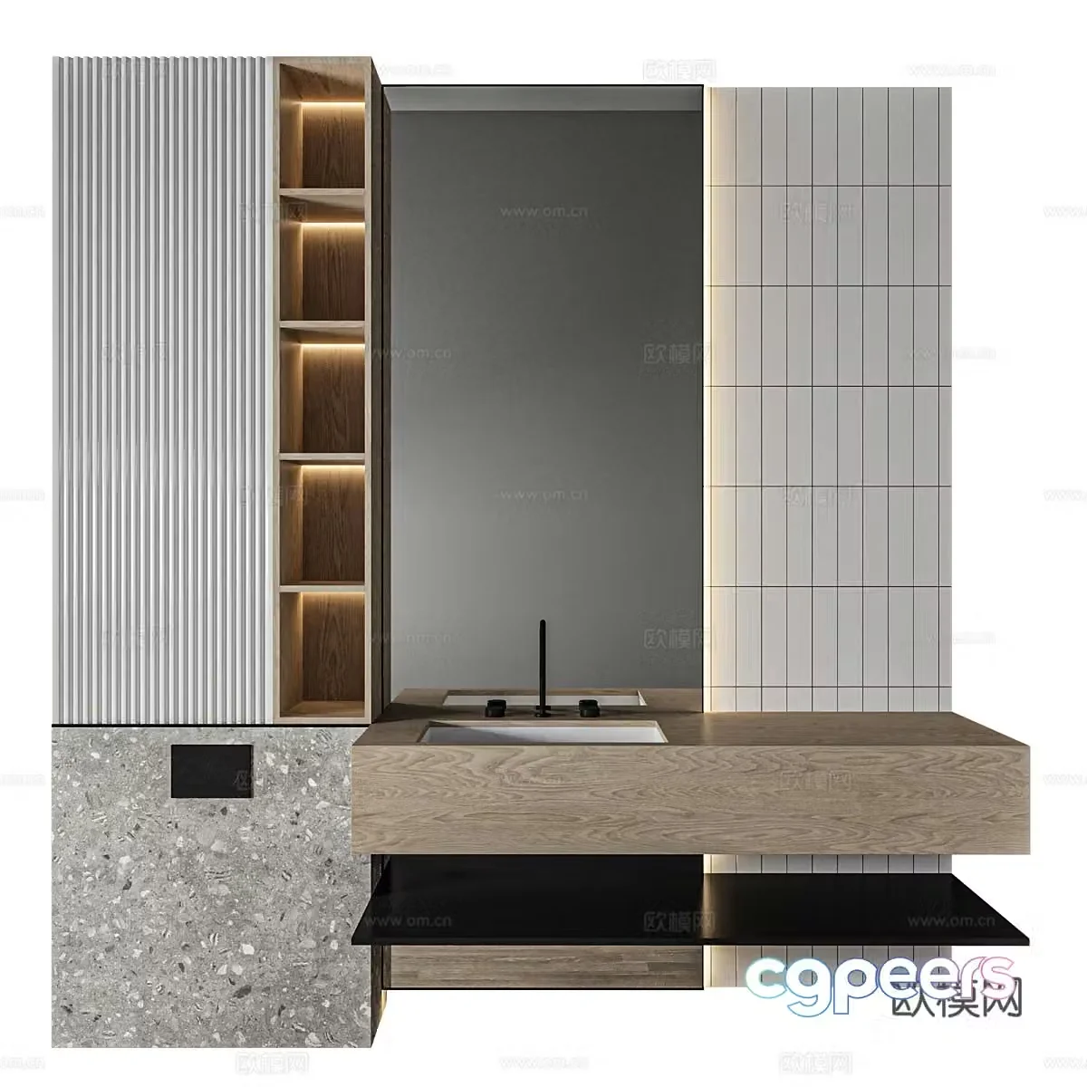 Bathroom cabinet bathroom sink bathroom mirror basin faucet bathroom cabinet bathroom cabinet 3D model