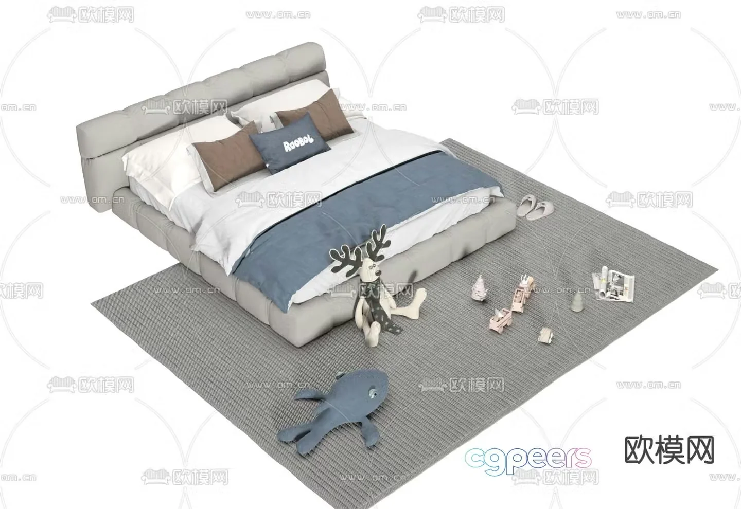 children bed boy bed 3d model