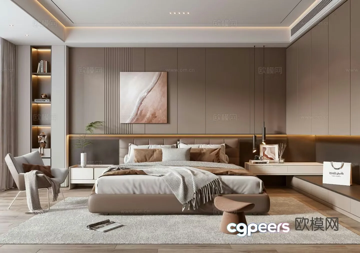 Italian home bedroom master bedroom 3d model