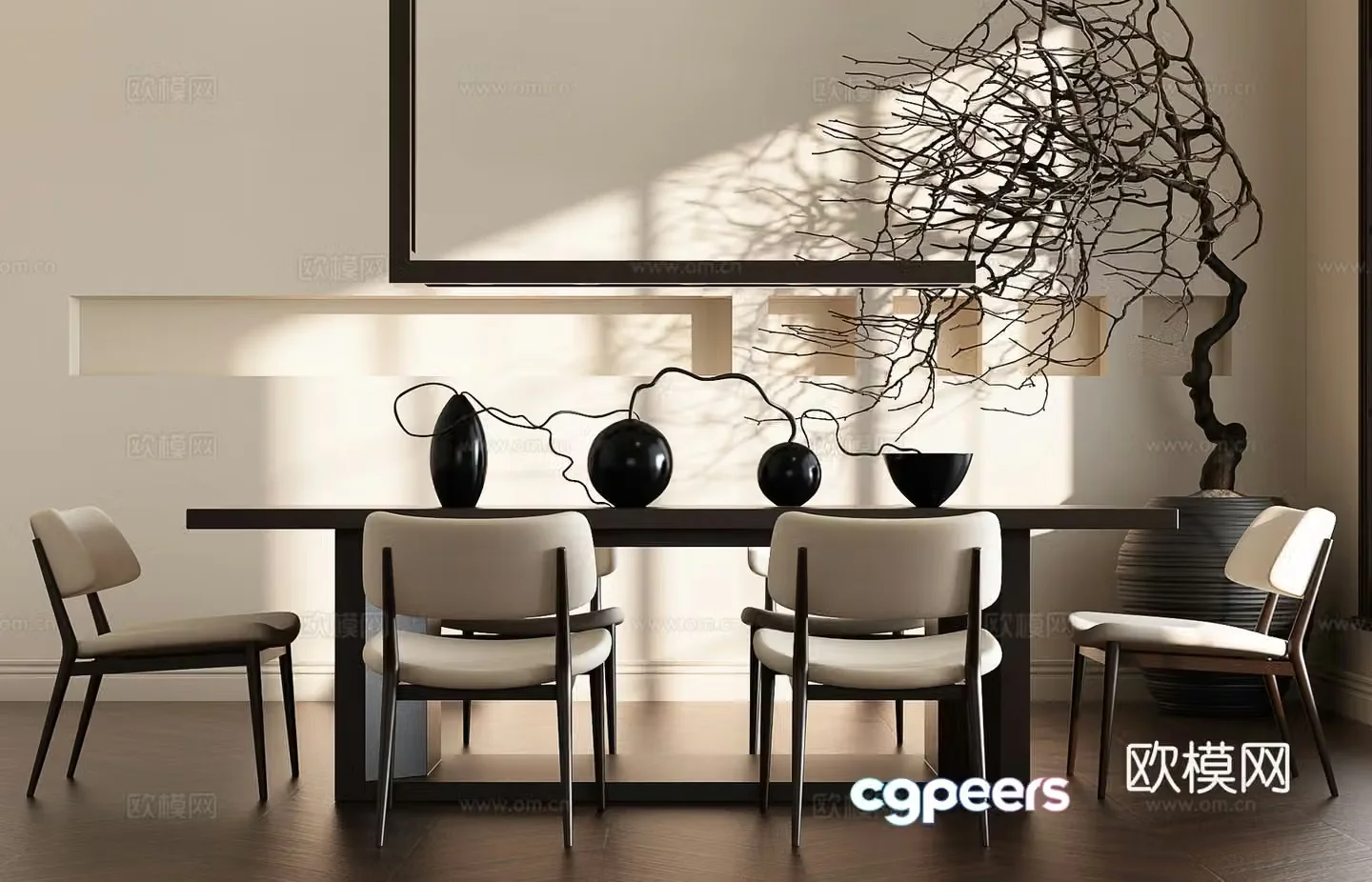 New Chinese tea table and chair 3D model