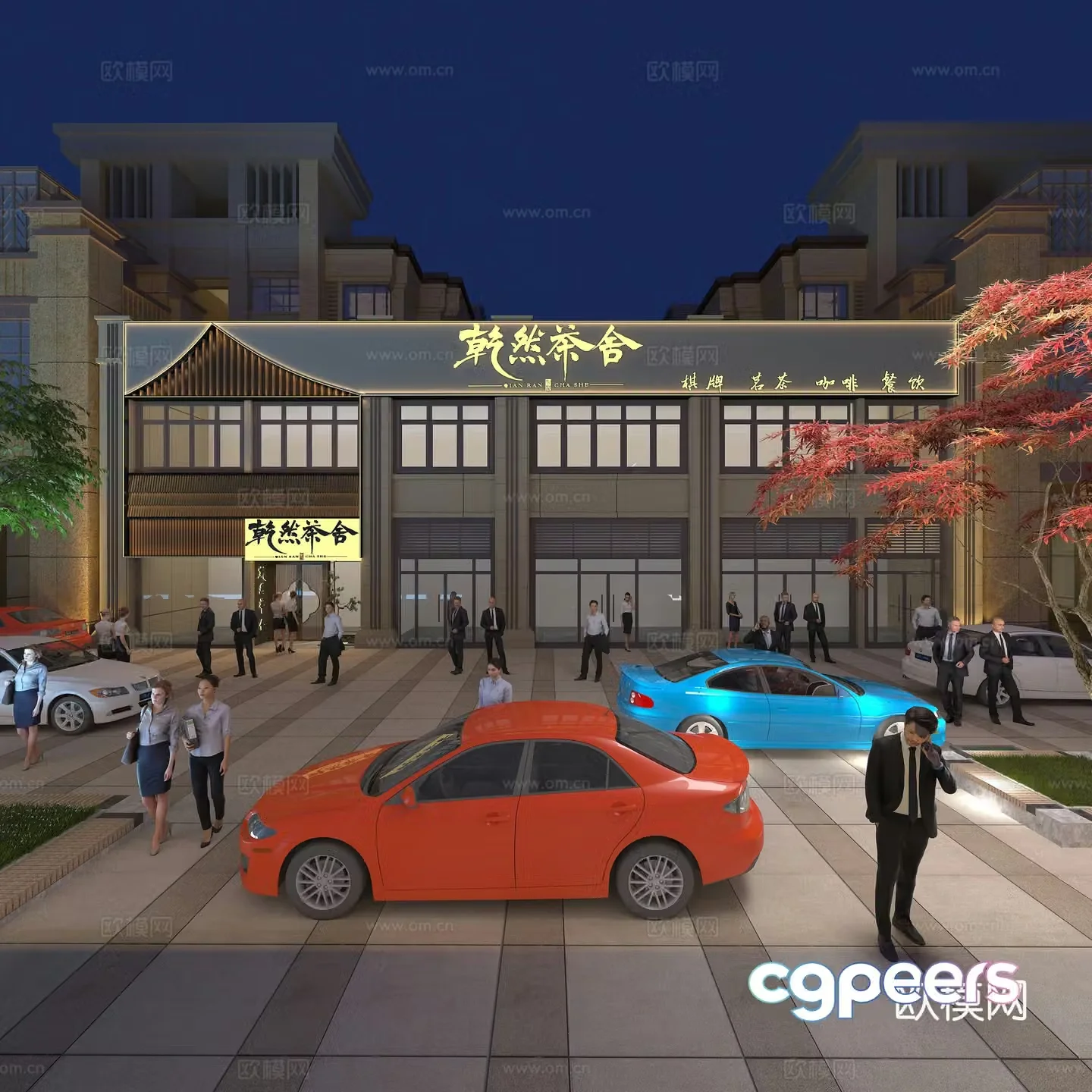 New Chinese chess and card room teahouse 3D model