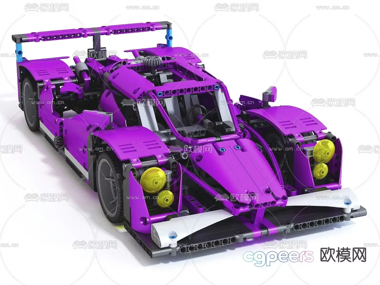 Building block sports car toy 3d model