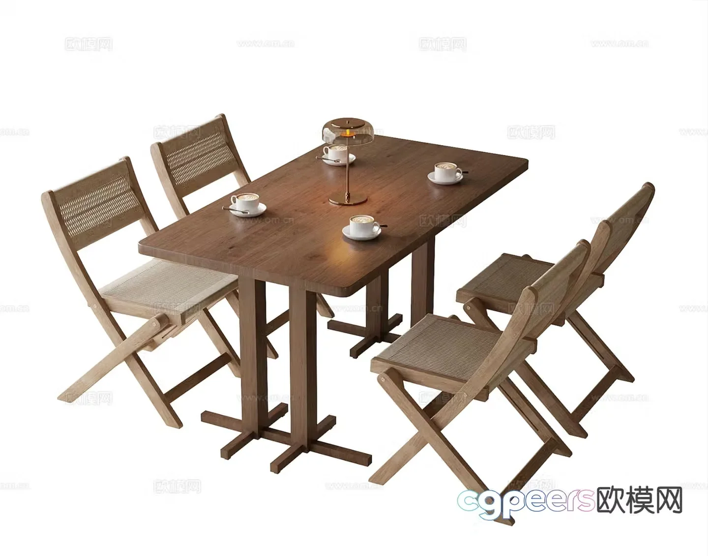 Outdoor table and chairs dining table and chairs 3d model