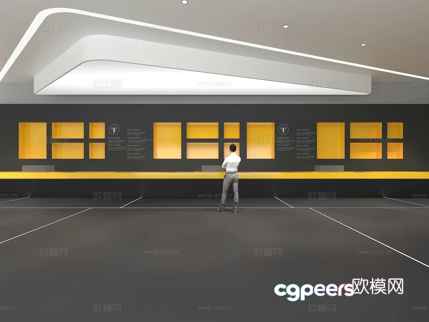 Cultural wall Corporate culture wall Display wall Theme wall Exhibition hall Campus culture Corridor 3D model