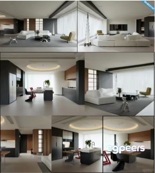 Modern Living Room 3D Model – 21525 – VRAY Render