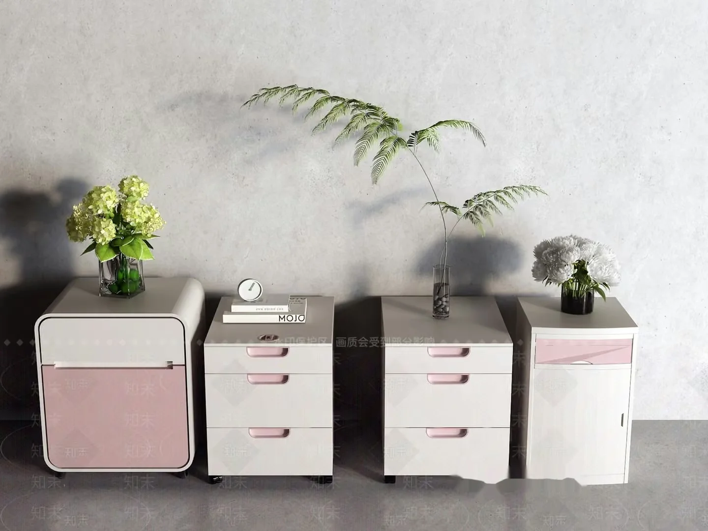 Modern White Furniture 3D Model – 16386 – VRAY Render